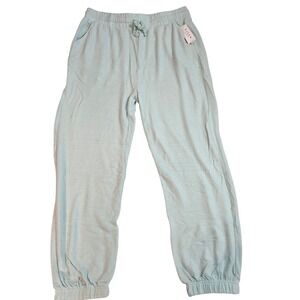 RISEN  Light Blue Sweatpants Joggers Lounge Pants Elastic Waist Pockets Size 1XL